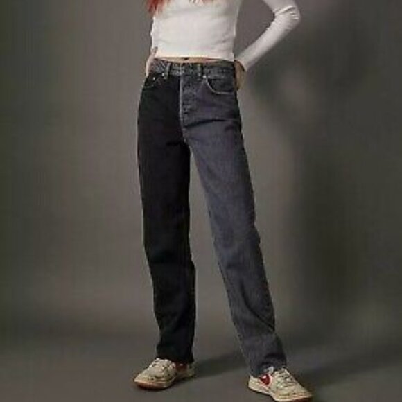 BDG Urban Outfitters 5 Pocket Black Gray 2 Tone PAX Straight Leg Jeans - Picture 2 of 13